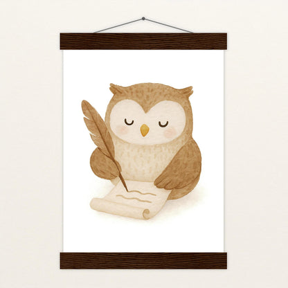 Emmi die Eule - Motiv: "Brief" Poster mit Leisten von tinylearner