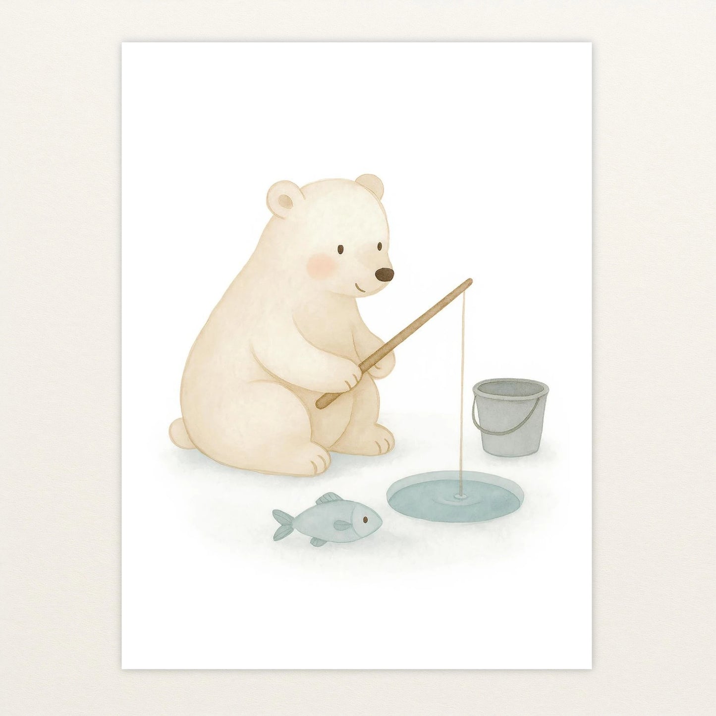Pummel der Polarbär - Motiv: "Angeln" Poster von tinylearner