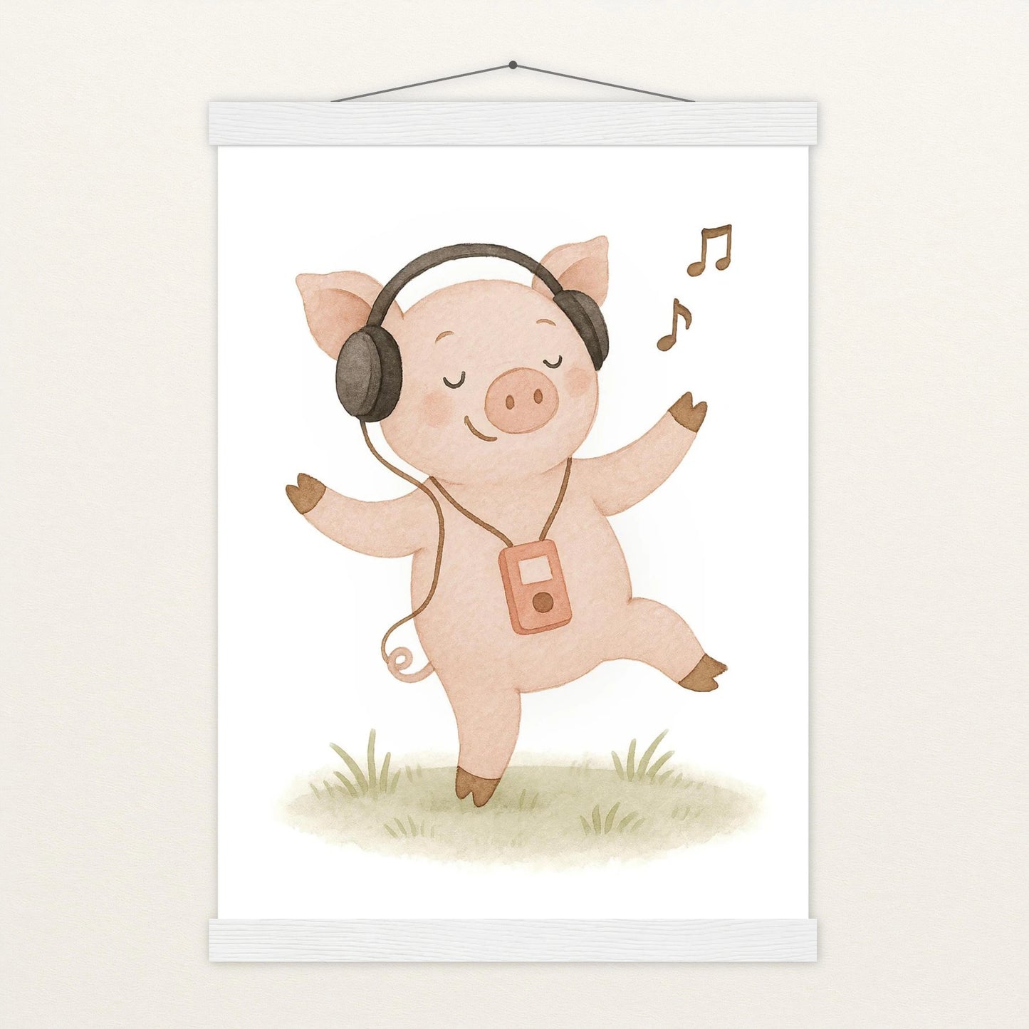 Susi das Schwein - Motiv: "Musik" Poster mit Leisten von tinylearner