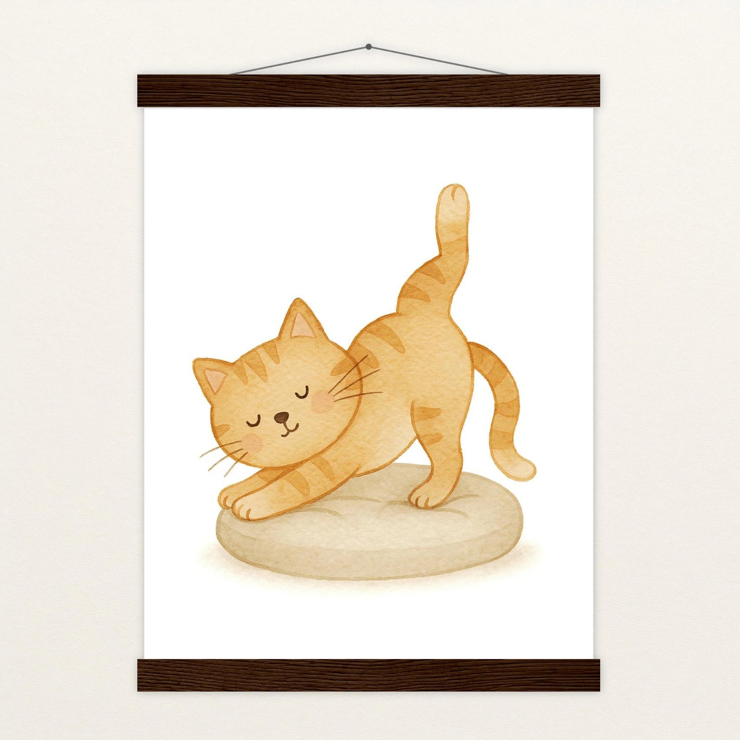 Kira die Katze - Motiv: "Yoga" Poster mit Leisten von tinylearner