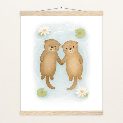 Otti der Otter Poster mit Leisten von tinylearner