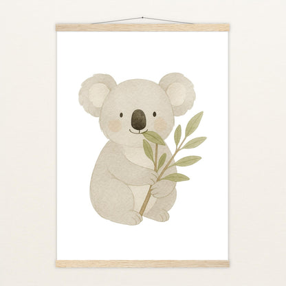 Kori der Koala - Motiv: "Eukalyptus" Poster mit Leisten von tinylearner