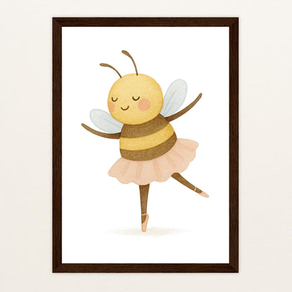 Bibi die Biene - Motiv: "Ballett" Poster mit Holzrahmen von tinylearner