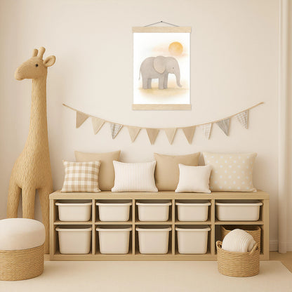 Emil der Elefant - Motiv: "Sonne" Poster mit Leisten von tinylearner