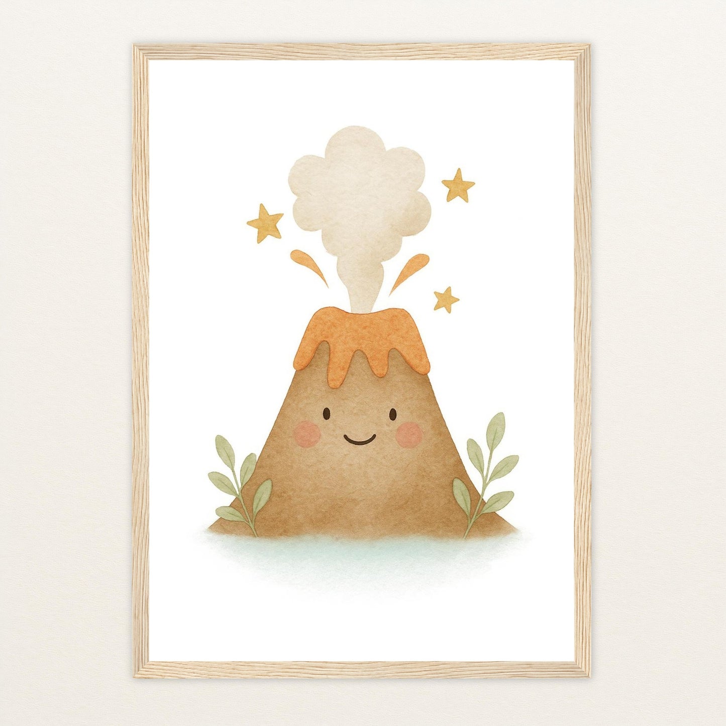 Vulkan Poster mit Holzrahmen von tinylearner