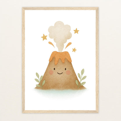 Vulkan Poster mit Holzrahmen von tinylearner