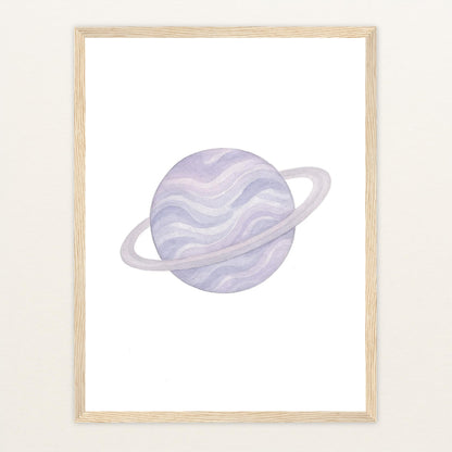 Planet Poster mit Holzrahmen von tinylearner