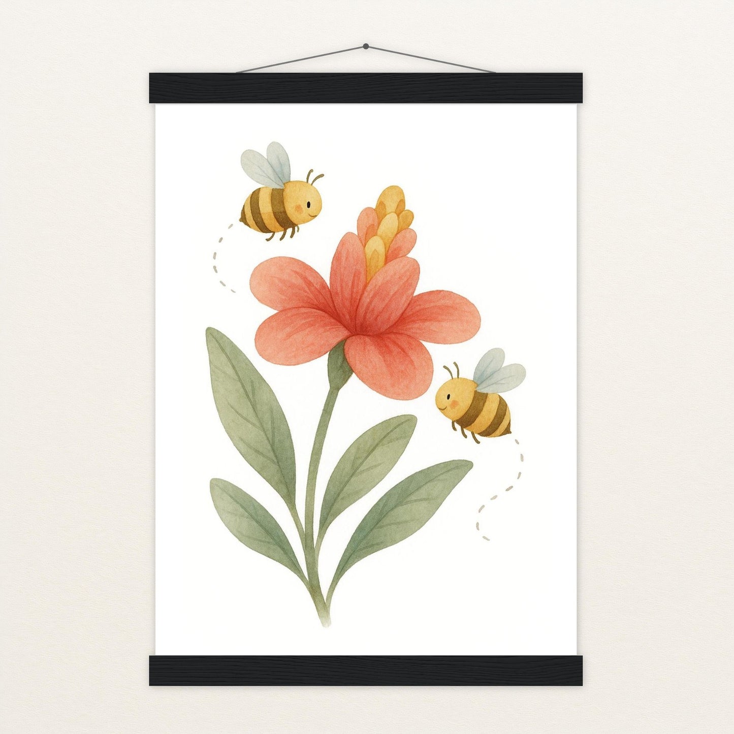 Bibi die Biene - Motiv: "Blume" Poster mit Leisten von tinylearner