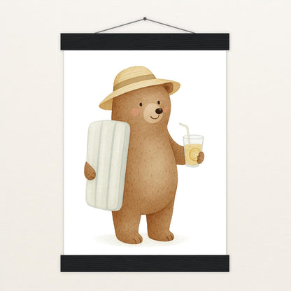 Balu der Bär - Motiv: "Strandtag" Poster mit Leisten von tinylearner