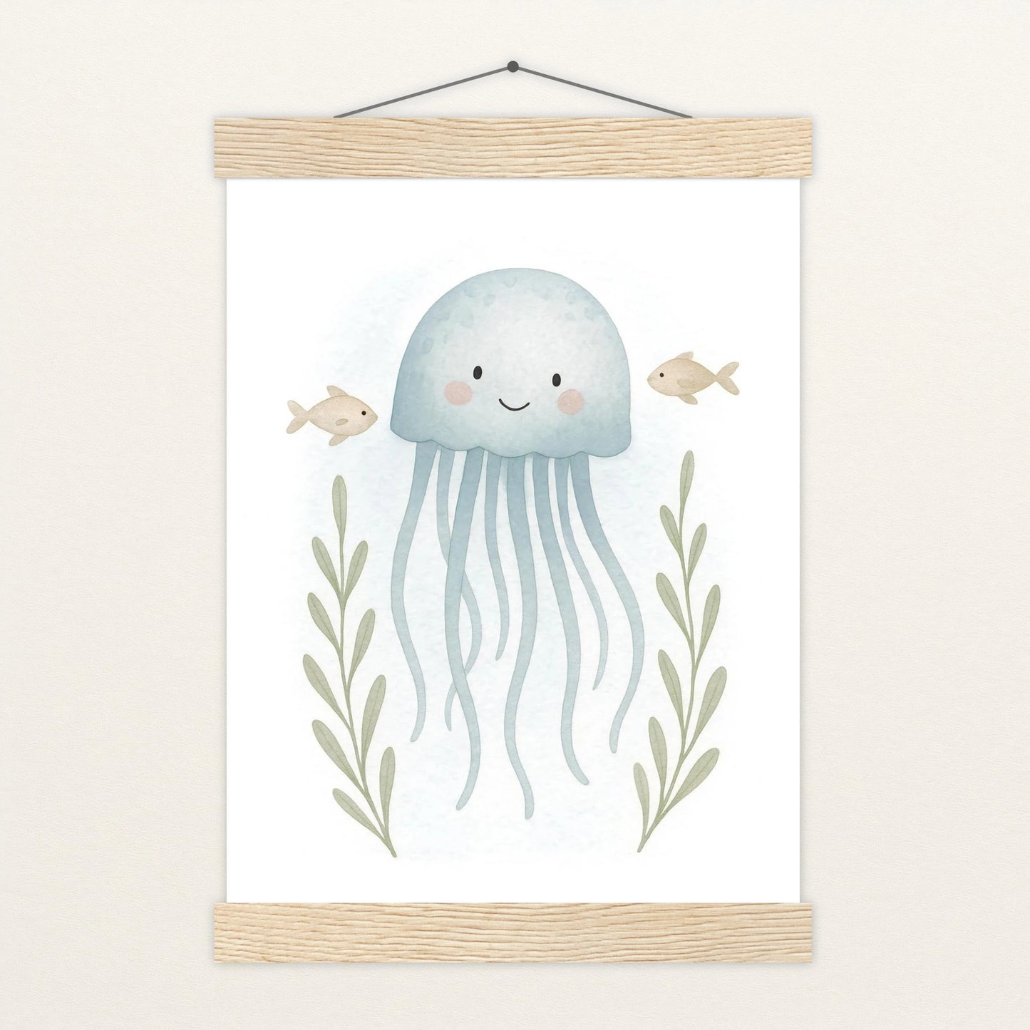 Quinn die Qualle Poster mit Leisten von tinylearner