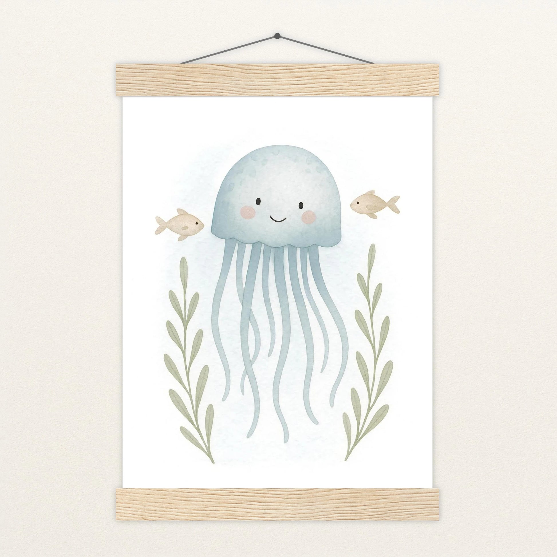 Quinn die Qualle Poster mit Leisten von tinylearner