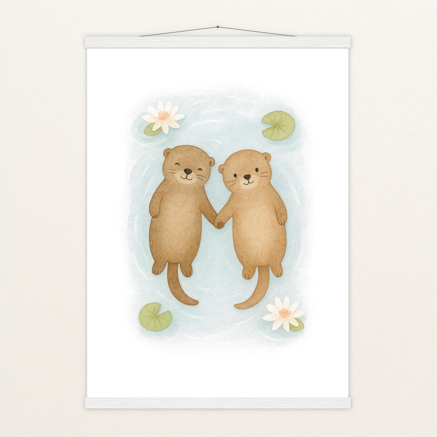 Otti der Otter Poster mit Leisten von tinylearner