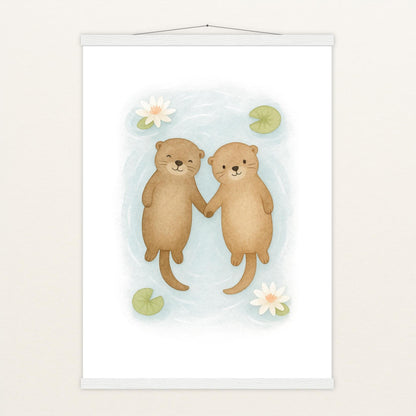 Otti der Otter Poster mit Leisten von tinylearner