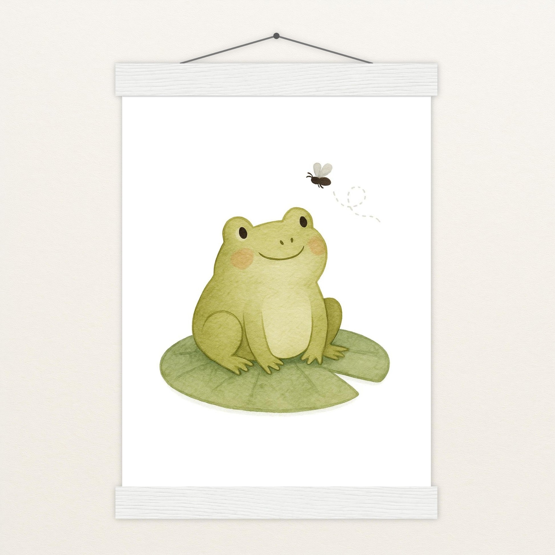 Flocke der Frosch - Motiv: "Fliege" Poster mit Leisten von tinylearner