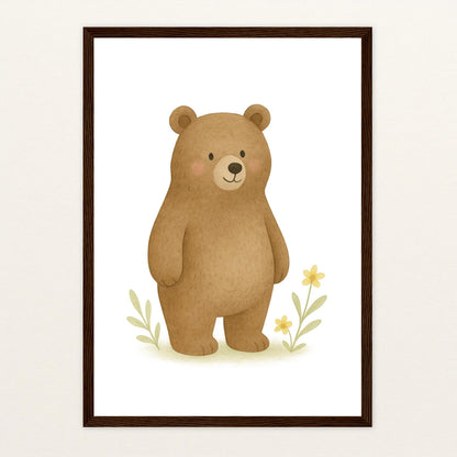 Balu der Bär Poster mit Holzrahmen von tinylearner