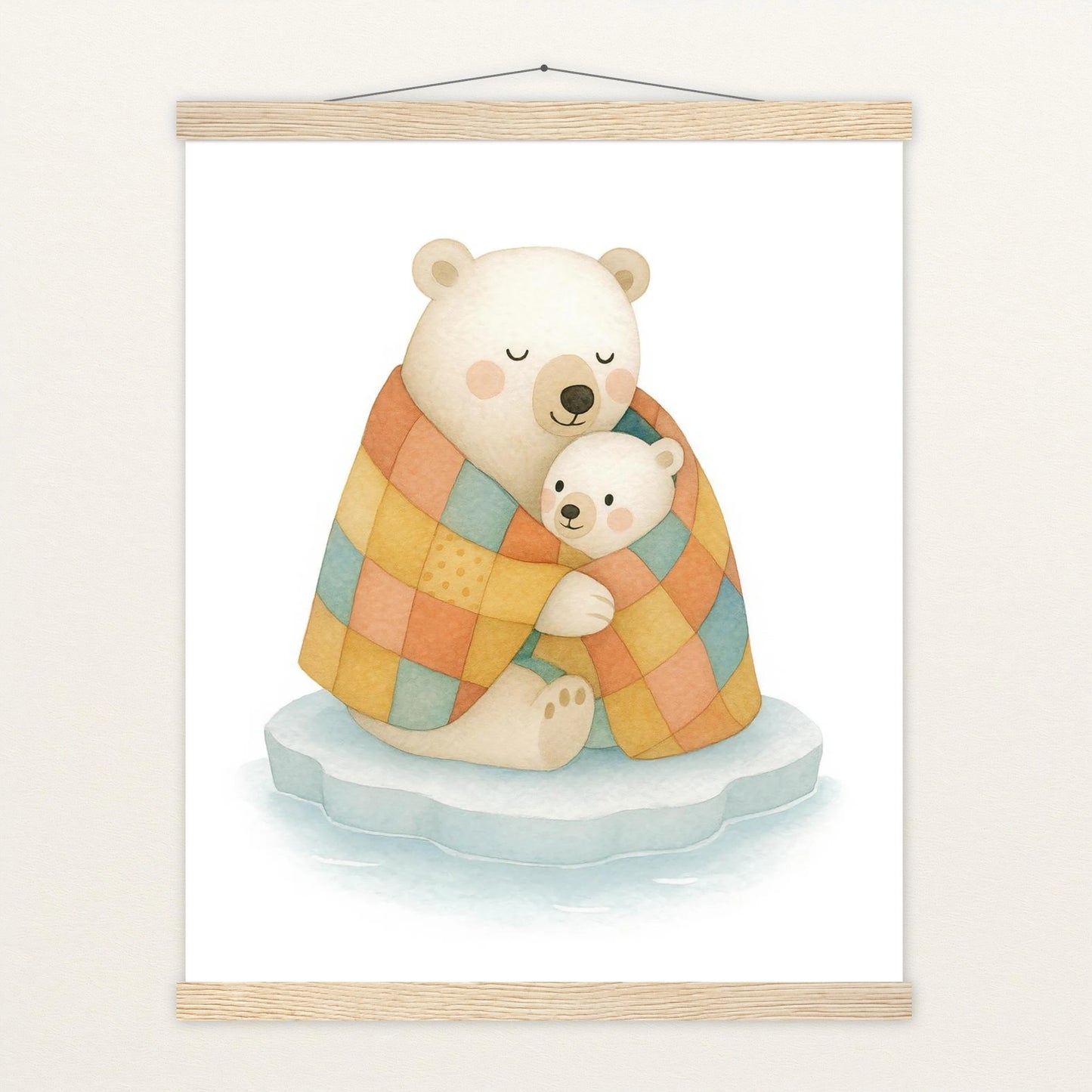 Pummel der Polarbär - Motiv: "Familie" Poster mit Leisten von tinylearner