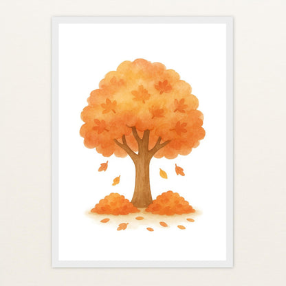 Ahornbaum Poster mit Holzrahmen von tinylearner
