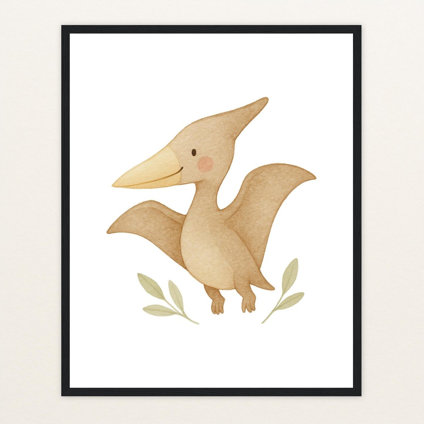 Dinosaurier Pteranodon Poster mit Holzrahmen von tinylearner