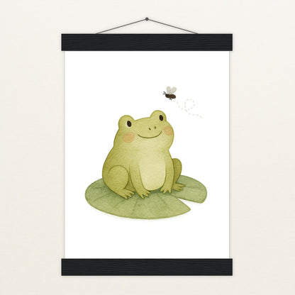Flocke der Frosch - Motiv: "Fliege" Poster mit Leisten von tinylearner