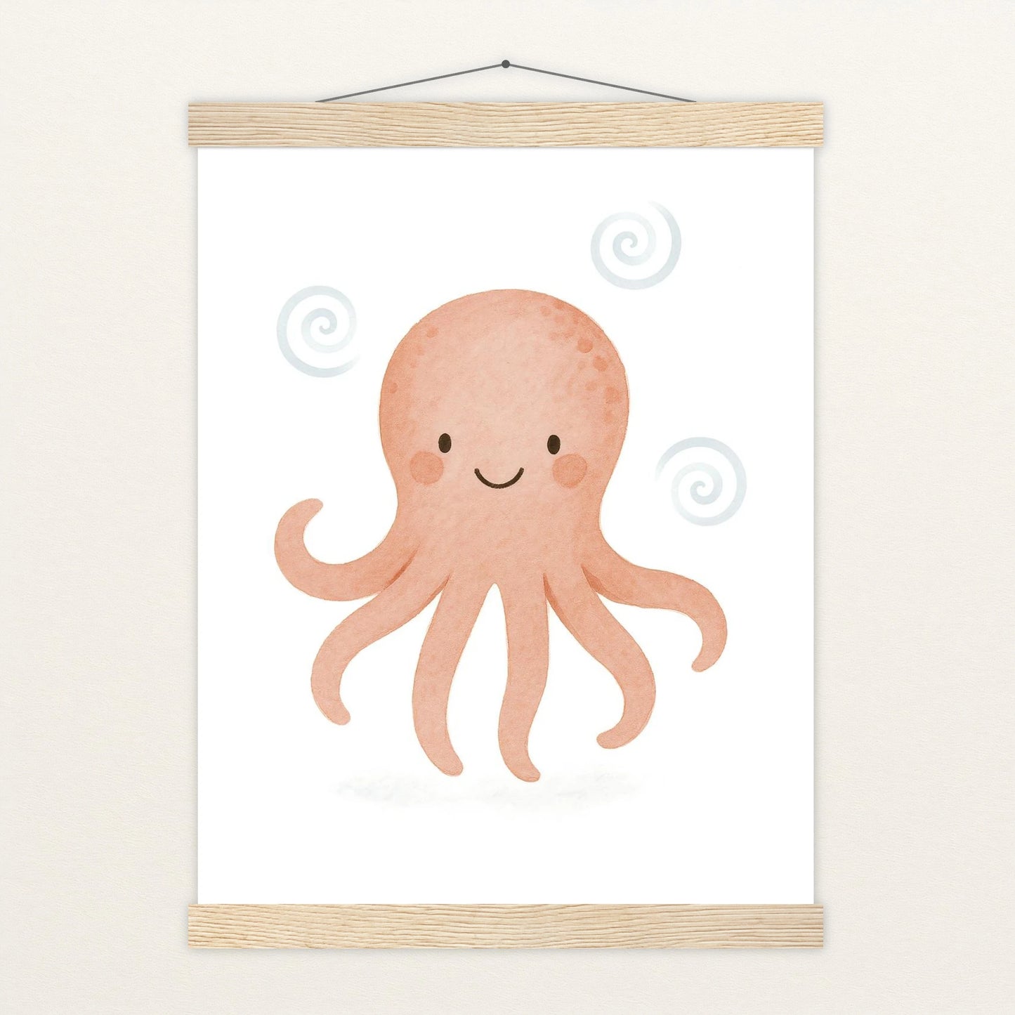 Tilli der Tintenfisch Poster mit Leisten von tinylearner