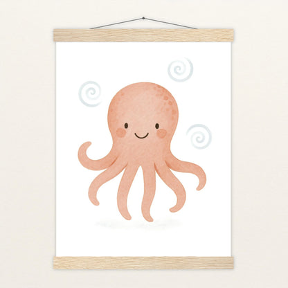 Tilli der Tintenfisch Poster mit Leisten von tinylearner