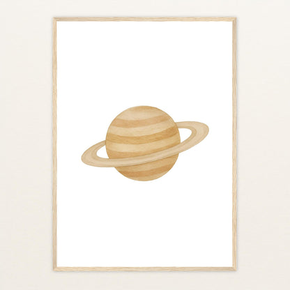 Saturn Poster mit Holzrahmen von tinylearner