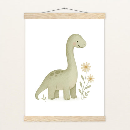 Dinosaurier Brachiosaurus Poster mit Leisten von tinylearner