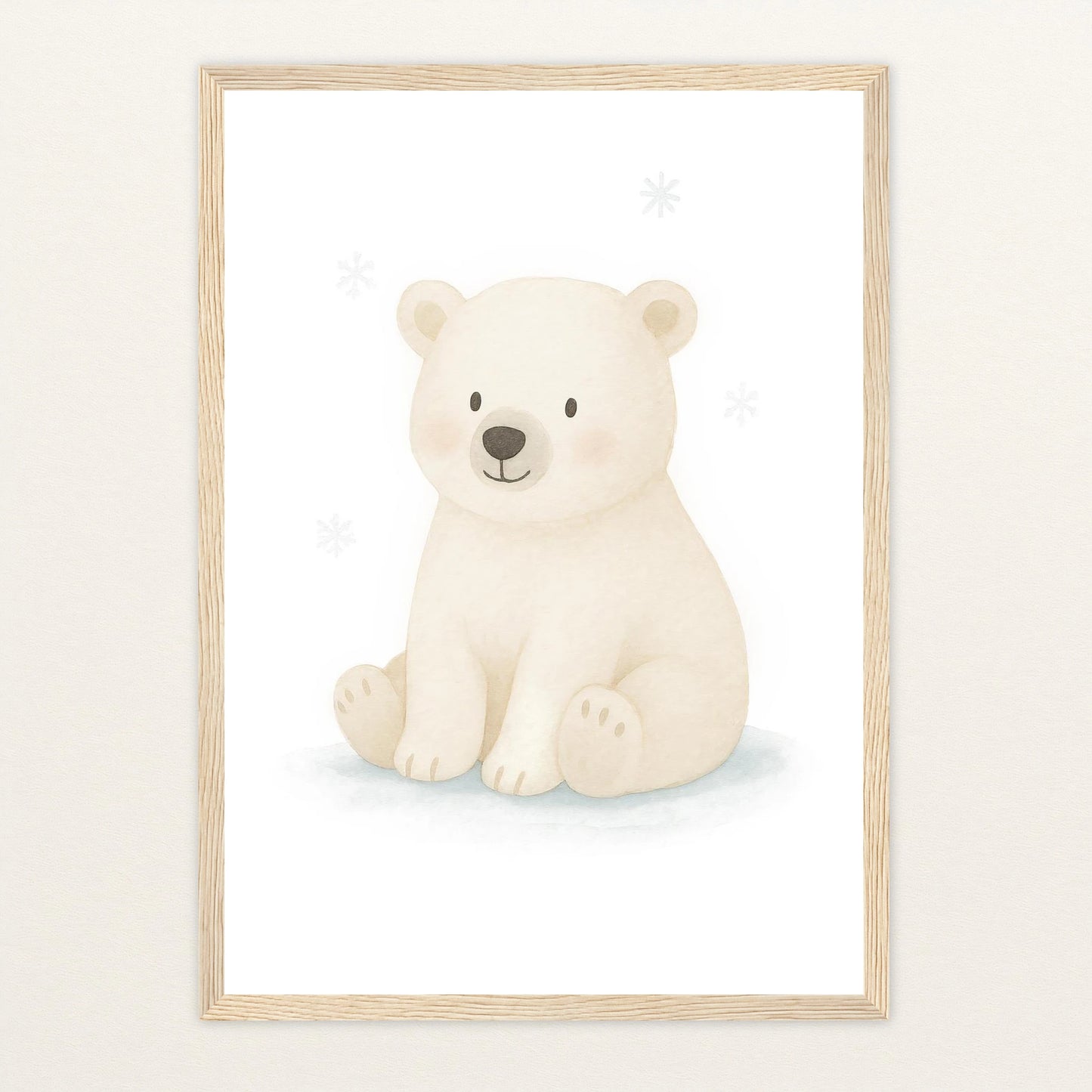 Pummel der Polarbär Poster mit Holzrahmen von tinylearner