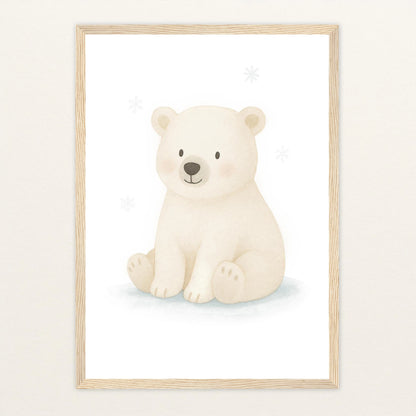 Pummel der Polarbär Poster mit Holzrahmen von tinylearner