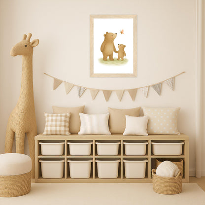Balu der Bär - Motiv: "Schmetterling" Poster mit Holzrahmen von tinylearner