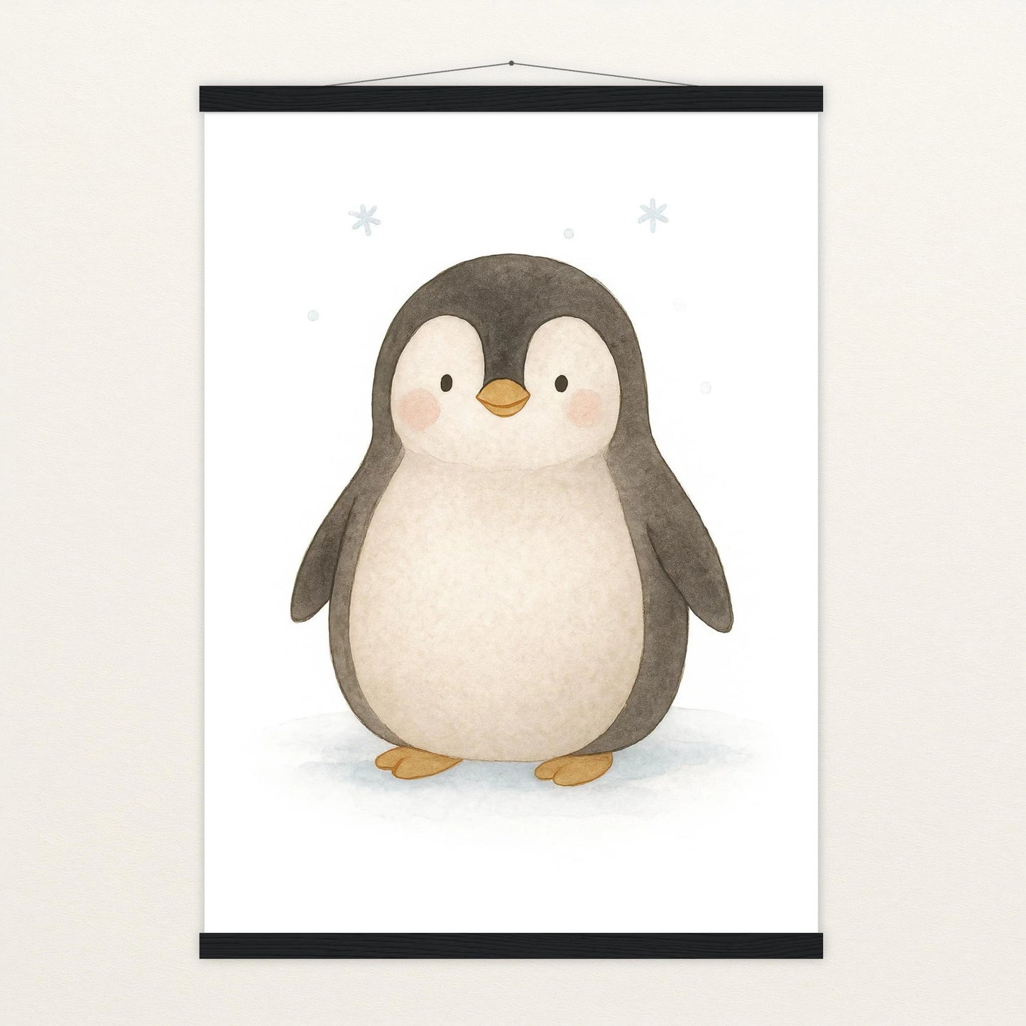 Pia der Pinguin Poster mit Leisten von tinylearner
