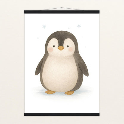 Pia der Pinguin Poster mit Leisten von tinylearner