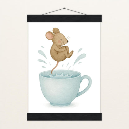 Mimi die Maus - Motiv: "Pool" Poster mit Leisten von tinylearner