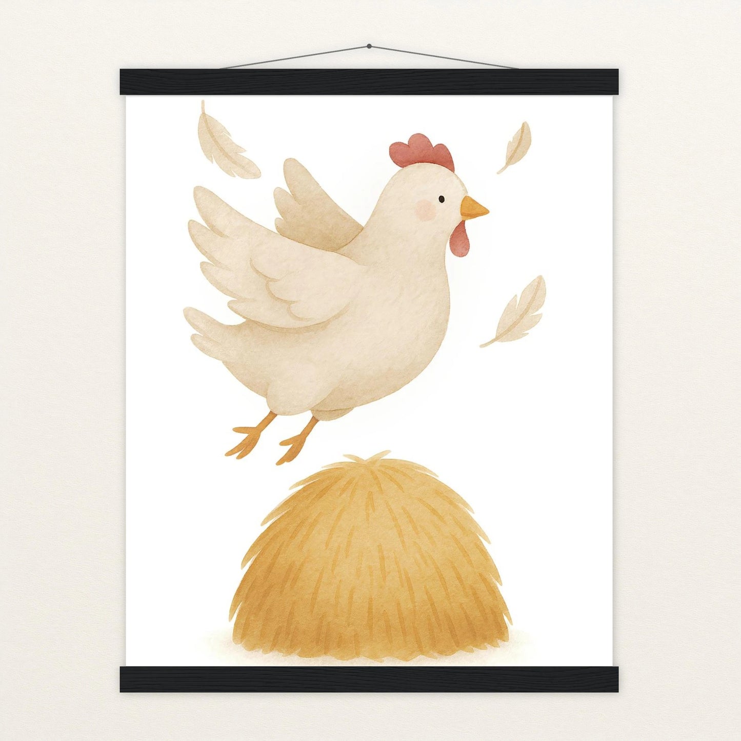 Hanni das Huhn - Motiv: "Heu" Poster mit Leisten von tinylearner