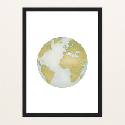 Erde Poster mit Holzrahmen von tinylearner