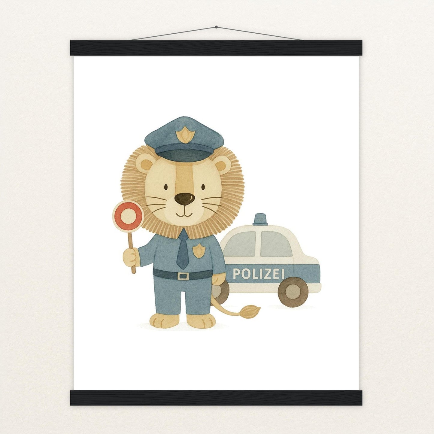 Leo der Löwe - Motiv: "Polizei" Poster mit Leisten von tinylearner