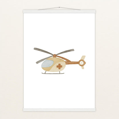 Rettungshubschrauber Poster mit Leisten von tinylearner