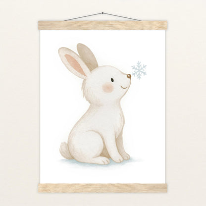 Sina der Schneehase Poster mit Leisten von tinylearner