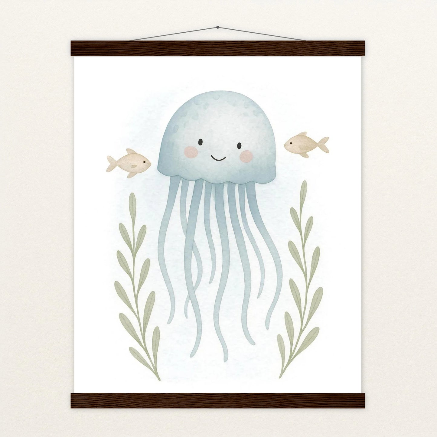 Quinn die Qualle Poster mit Leisten von tinylearner