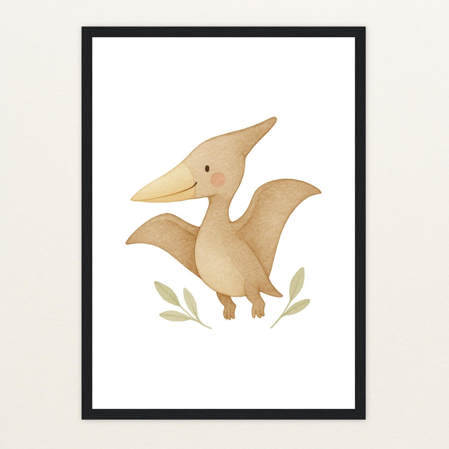Dinosaurier Pteranodon Poster mit Holzrahmen von tinylearner