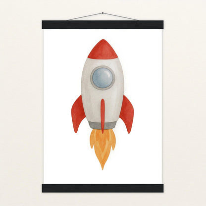 Rakete Poster mit Leisten von tinylearner