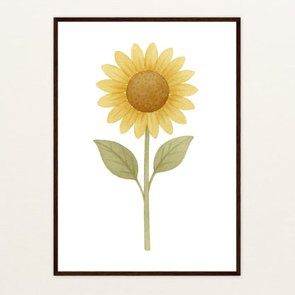 Sonnenblume Poster mit Holzrahmen von tinylearner
