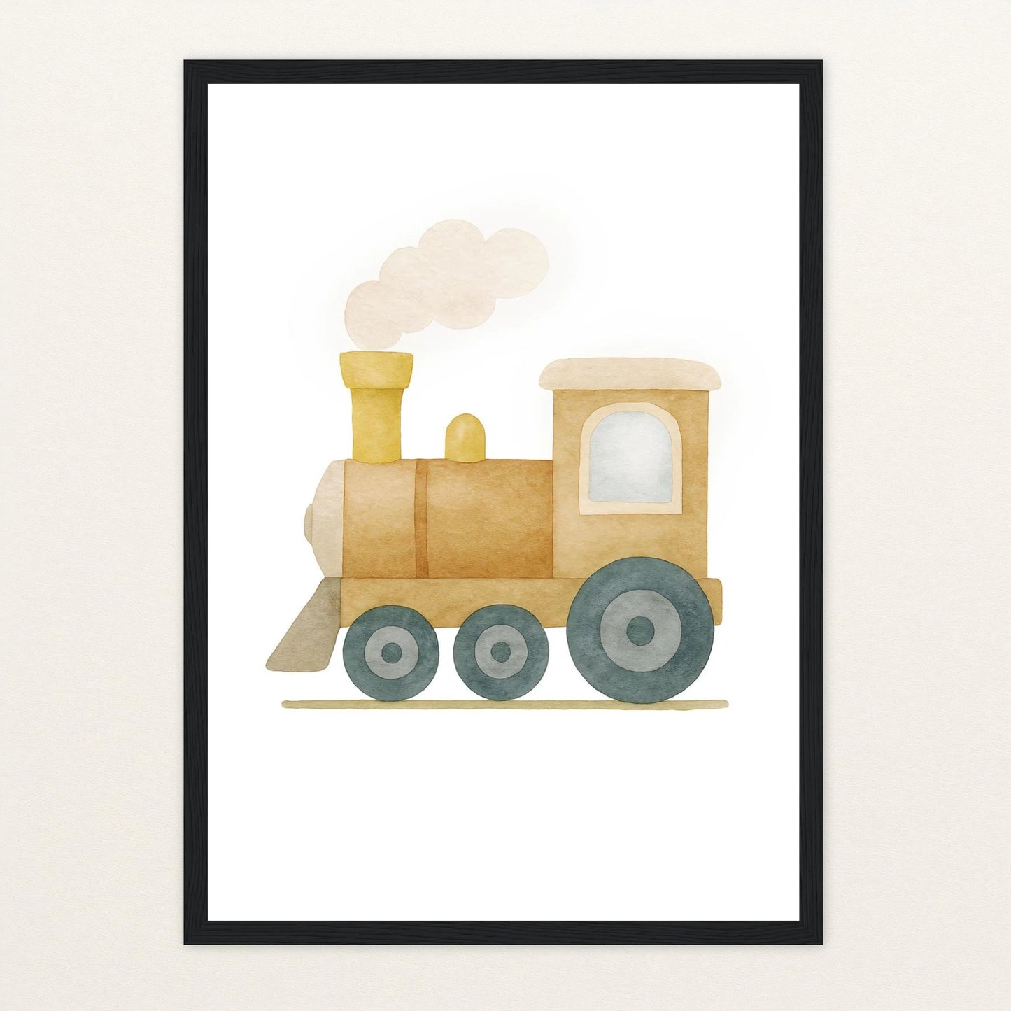 Lokomotive Poster mit Holzrahmen von tinylearner