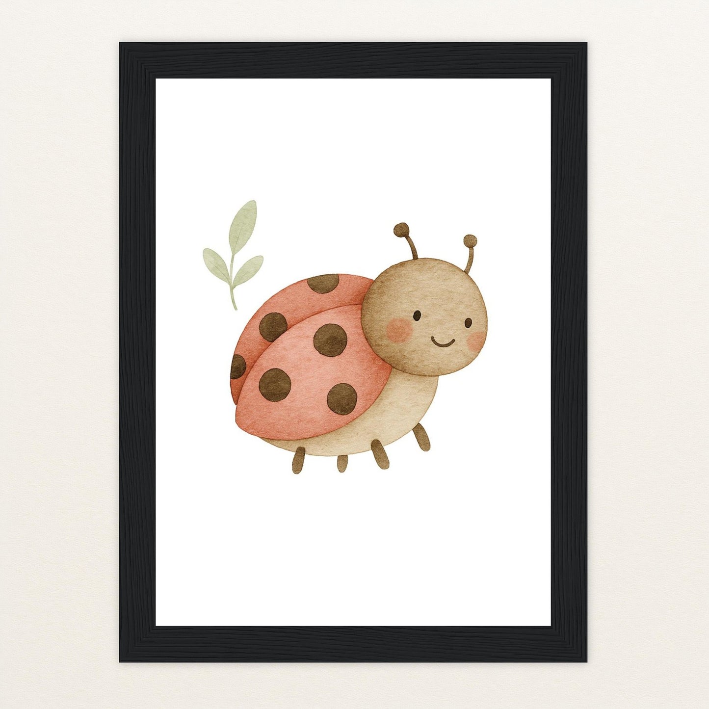 Marie der Marienenkäfer Poster mit Holzrahmen von tinylearner