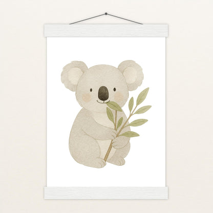 Kori der Koala - Motiv: "Eukalyptus" Poster mit Leisten von tinylearner