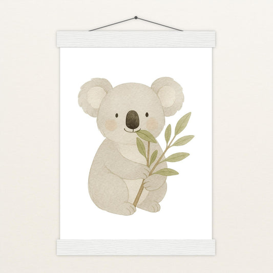 Kori der Koala - Motiv: "Eukalyptus" Poster mit Leisten von tinylearner