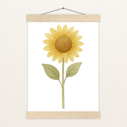 Sonnenblume Poster mit Leisten von tinylearner