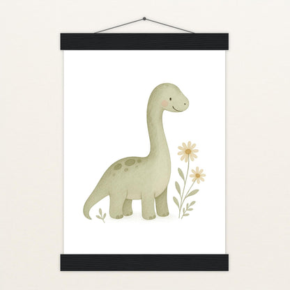 Dinosaurier Brachiosaurus Poster mit Leisten von tinylearner