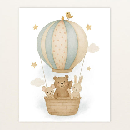 Tierfreunde - Motiv: "Heißluftballon" Poster von tinylearner