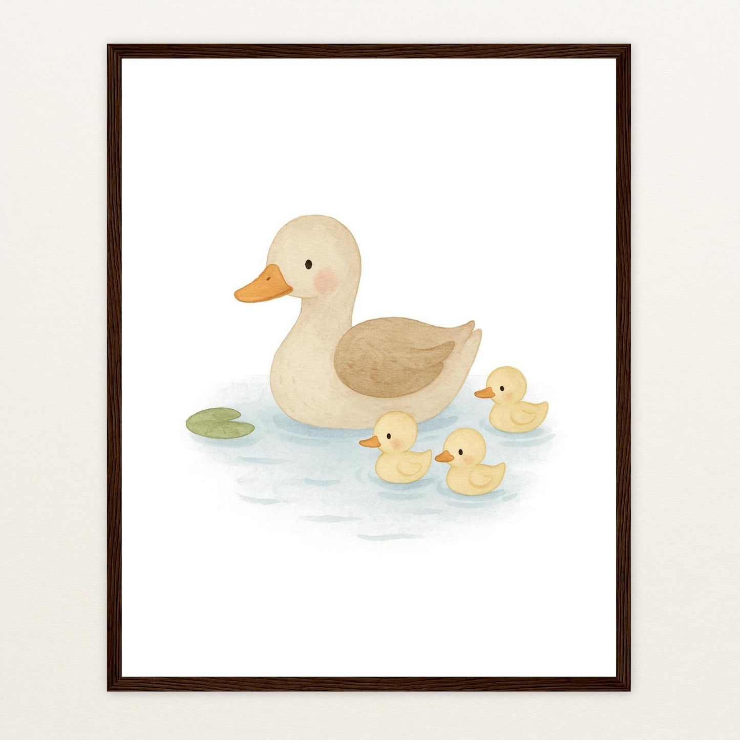 Gusi die Gans - Motiv: "Teich" Poster mit Holzrahmen von tinylearner